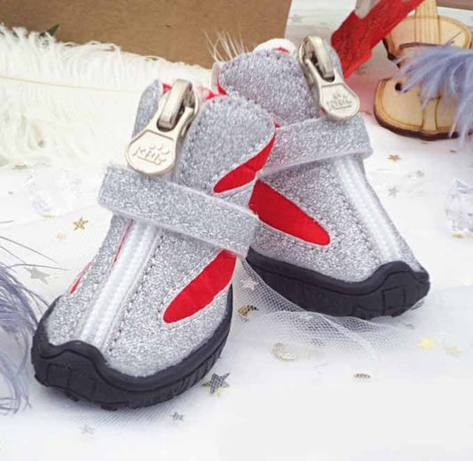 HKM-6200765 Breathable Pet Shoes in Red, Black, Blue for Dogs - Non-Slip and Wear-Resistant Design