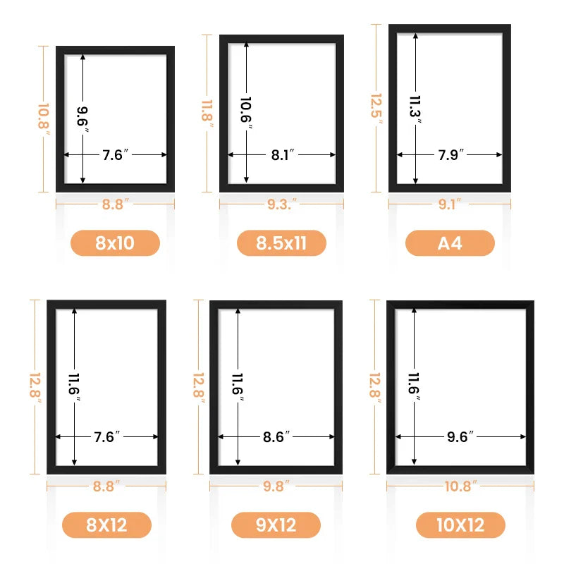 HKM-620115 Digital Printing Photo Frames with Real Glass Cover - A3, A4, 8x10, 11x14, 12x16 Sizes for Wall Decoration