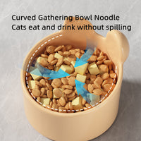 HKM-6201405 Ceramic Pet Bowl Set for Dogs and Cats - Neck Protection Design, Easy to Clean, Two Colors Available