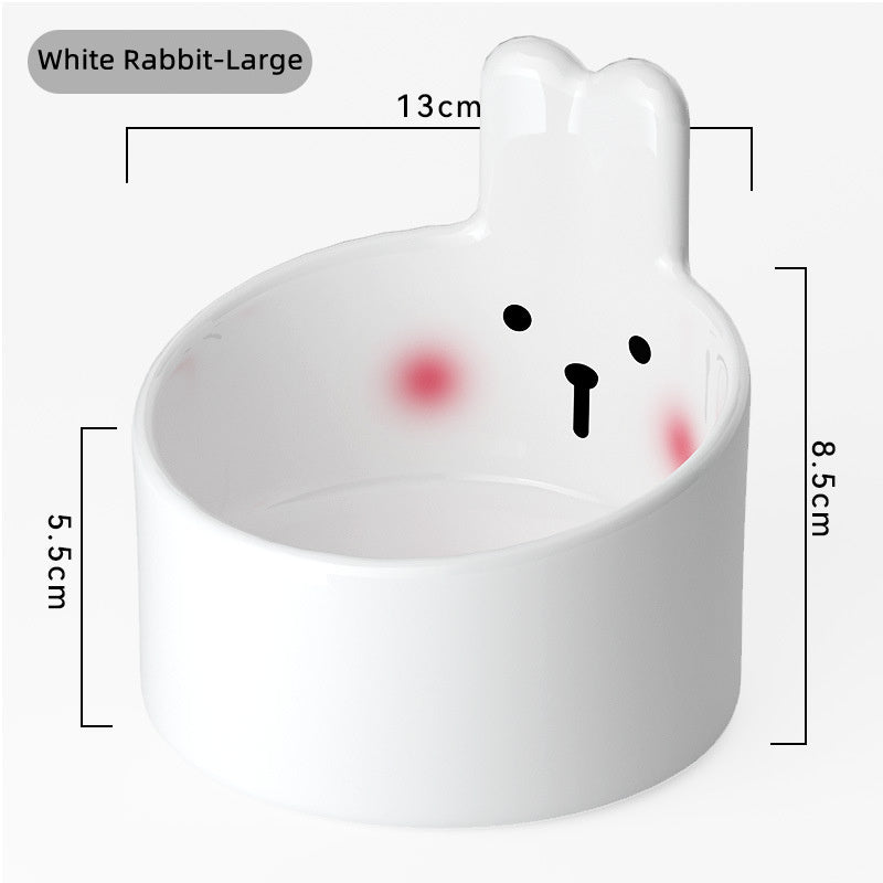HKM-6201405 Ceramic Pet Bowl Set for Dogs and Cats - Neck Protection Design, Easy to Clean, Two Colors Available