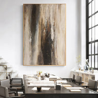HKM-620179 Handmade Abstract Oil Painting on Canvas - Modern Retro Wall Art for Living Room Decor