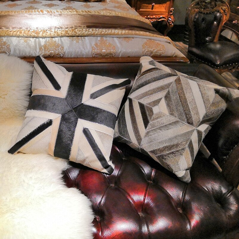 HKM-620371 Cowhide Memory Foam Cushion Pillow for Home, Car, and Office Use