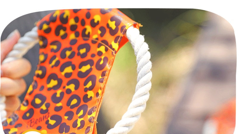 HKM-6204733 Leopard Pattern Cotton Rope Dog Toy - 19CM Diameter Bite Toy