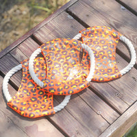 HKM-6204733 Leopard Pattern Cotton Rope Dog Toy - 19CM Diameter Bite Toy