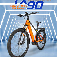 HKM-620563 Aluminum Alloy 29" Mid Motor Electric Bike with 7-Speed Gears and Hydraulic Disc Brakes