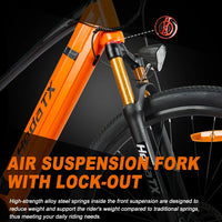 HKM-620563 Aluminum Alloy 29" Mid Motor Electric Bike with 7-Speed Gears and Hydraulic Disc Brakes