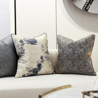 HKM-620563 Modern Minimalist Pillowcase in Dark Grey and Cloudy Beige, 45x45CM