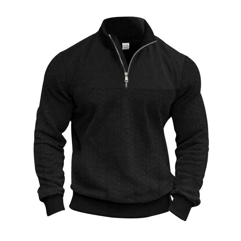 HKM-620627 Men's Knitted Pullover Half-zip Stand-up Collar Custom Solid Color Sweater Knitted Jacquard Bottoming Shirt Men's New Sweater