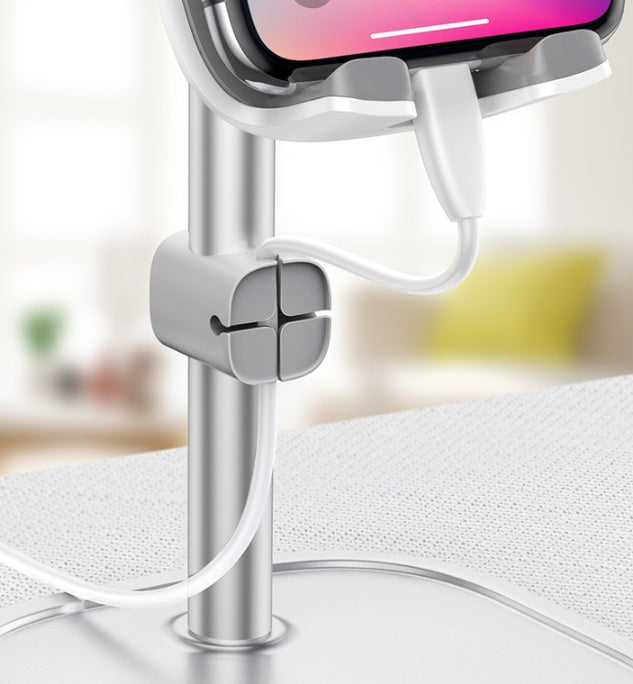 HKM-620947 Adjustable Aluminum Alloy Desk Tablet Stand with Silicone Grip for Phones and Tablets