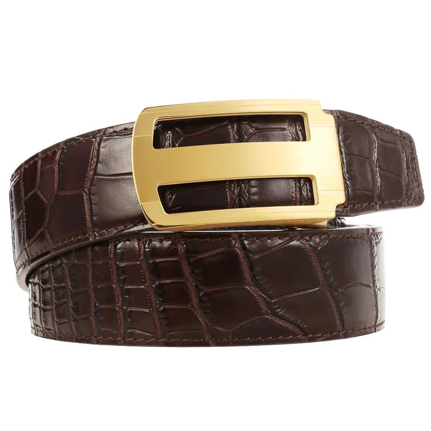 HKM-620947 Men's Stainless Steel Buckle Business Belt - Model LY36-61461-8