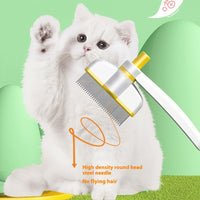 HKM-6211261 Self-Cleaning Pet Comb for Long Hair Cats and Dogs - Gentle Hair Removal, Skin Protection, and Health Promotion
