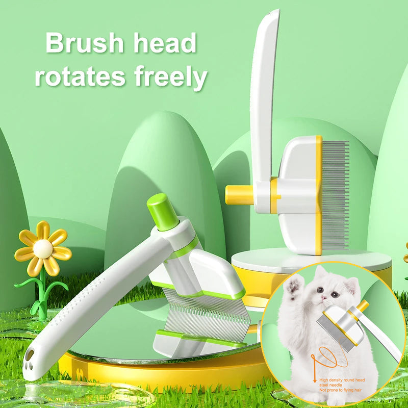 HKM-6211261 Self-Cleaning Pet Comb for Long Hair Cats and Dogs - Gentle Hair Removal, Skin Protection, and Health Promotion