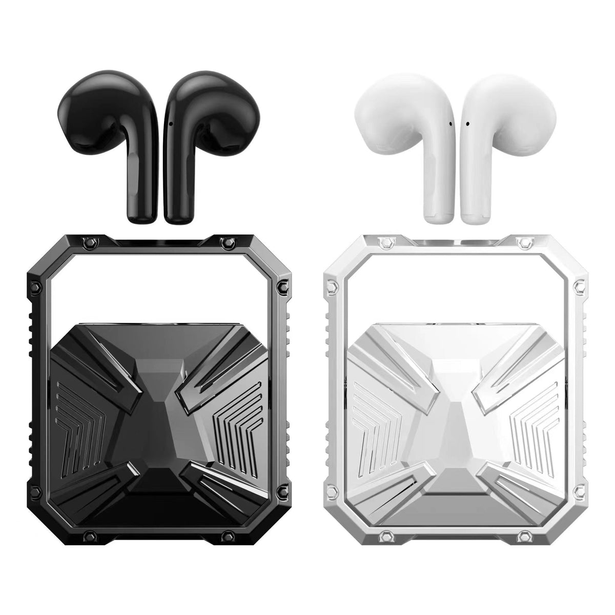 HKM-621139 Dual Stereo TWS Bluetooth Headset with Voice Control and Call Function - Zinc Alloy Design, 10m Range