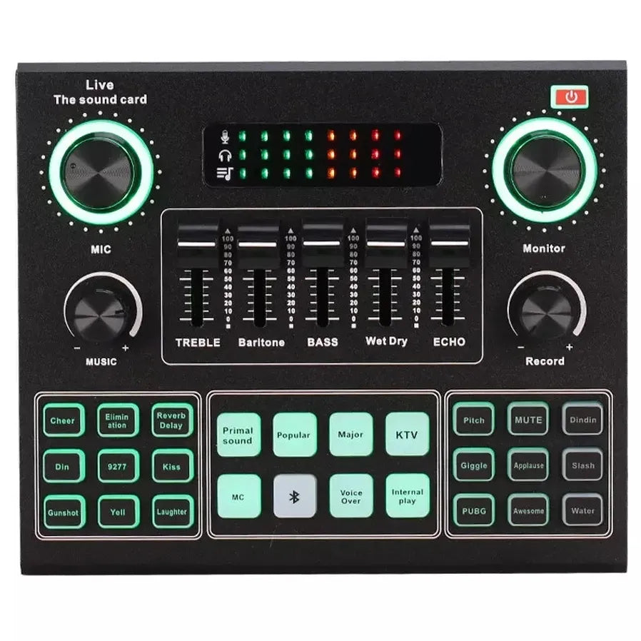 HKM-621139 V9 USB Sound Card for Live Streaming, Gaming, and Audio Mixing