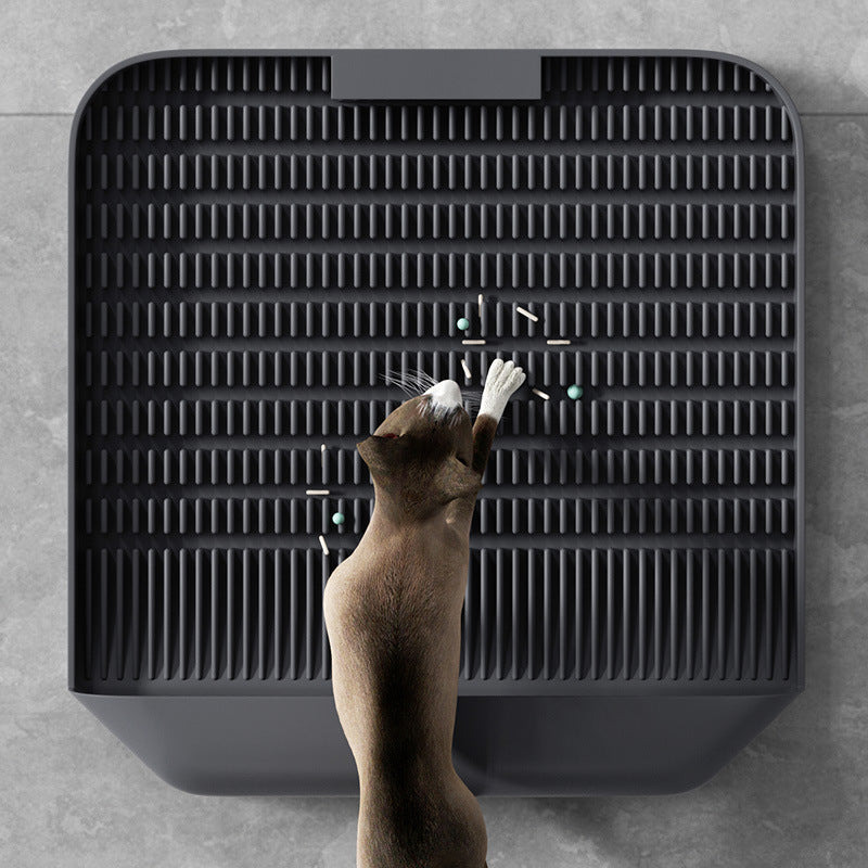 HKM-6211517 Bamboo Charcoal Cat Litter Pad Mat - Pet Supplies in Gray and Cream Yellow 37x37x8CM