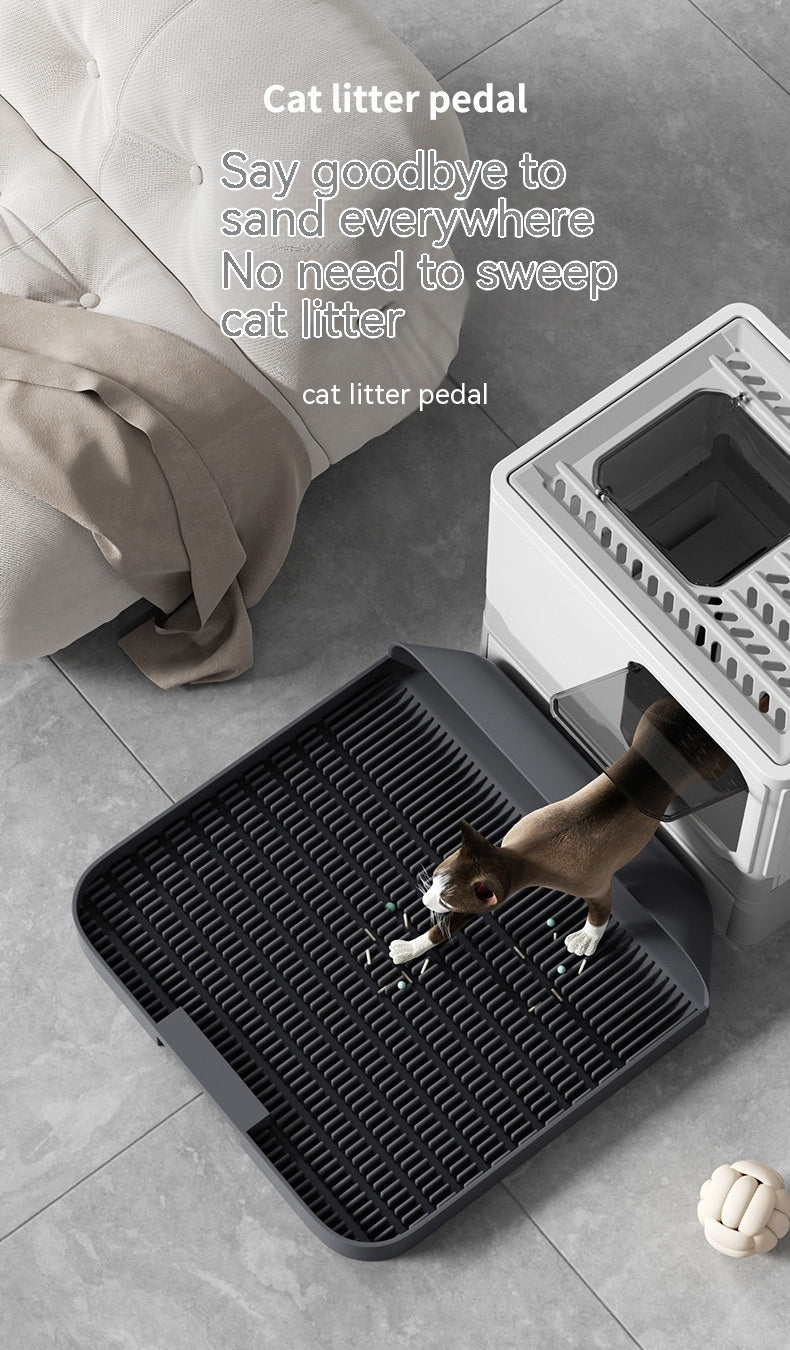 HKM-6211517 Bamboo Charcoal Cat Litter Pad Mat - Pet Supplies in Gray and Cream Yellow 37x37x8CM