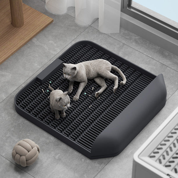 HKM-6211517 Bamboo Charcoal Cat Litter Pad Mat - Pet Supplies in Gray and Cream Yellow 37x37x8CM