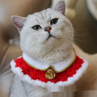 HKM-6211645 Knitted Christmas Scarf for Pets - Striped Santa Claus, Elk Designs & Bow Ties