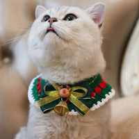 HKM-6211645 Knitted Christmas Scarf for Pets - Striped Santa Claus, Elk Designs & Bow Ties