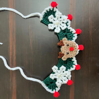 HKM-6211645 Knitted Christmas Scarf for Pets - Striped Santa Claus, Elk Designs & Bow Ties