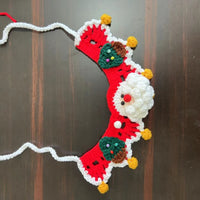 HKM-6211645 Knitted Christmas Scarf for Pets - Striped Santa Claus, Elk Designs & Bow Ties