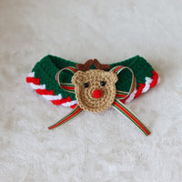 HKM-6211645 Knitted Christmas Scarf for Pets - Striped Santa Claus, Elk Designs & Bow Ties