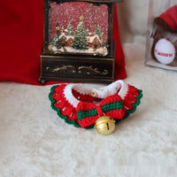 HKM-6211645 Knitted Christmas Scarf for Pets - Striped Santa Claus, Elk Designs & Bow Ties