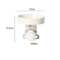 HKM-6212925 Elevated Ceramic Cat Bowls with Cute Animal Designs for Comfortable Feeding and Easy Cleaning