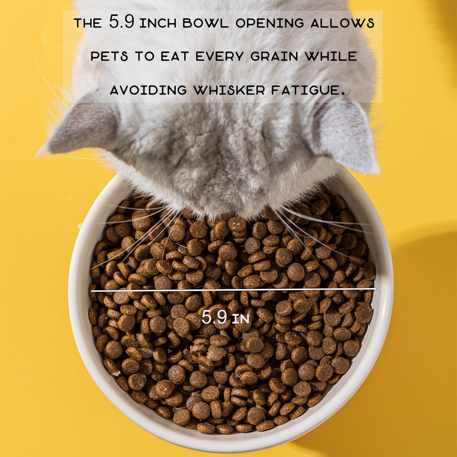HKM-6212925 Elevated Ceramic Cat Bowls with Cute Animal Designs for Comfortable Feeding and Easy Cleaning