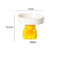 HKM-6212925 Elevated Ceramic Cat Bowls with Cute Animal Designs for Comfortable Feeding and Easy Cleaning