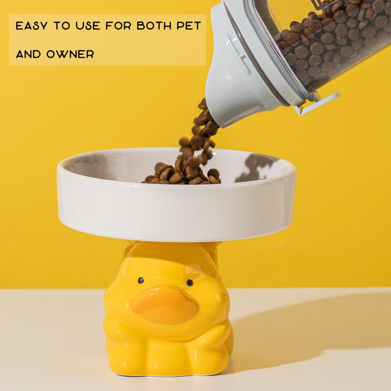 HKM-6212925 Elevated Ceramic Cat Bowls with Cute Animal Designs for Comfortable Feeding and Easy Cleaning