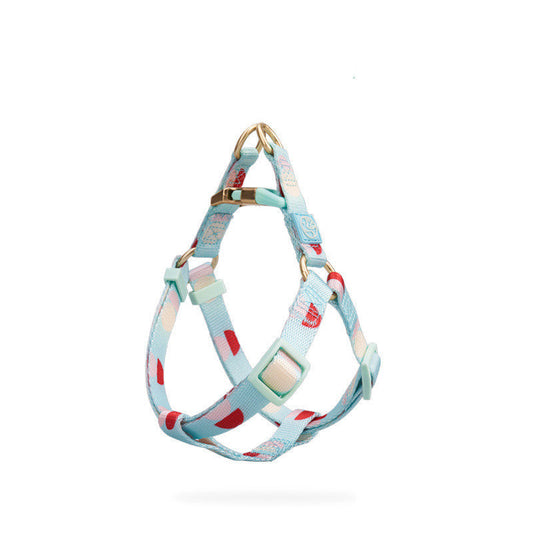 HKM-6214717 Y-Shaped Nylon Chest Strap Leash for Small Dogs - Adjustable Fit with Zinc Alloy Hook