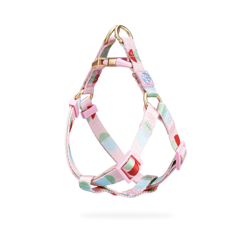 HKM-6214717 Y-Shaped Nylon Chest Strap Leash for Small Dogs - Adjustable Fit with Zinc Alloy Hook