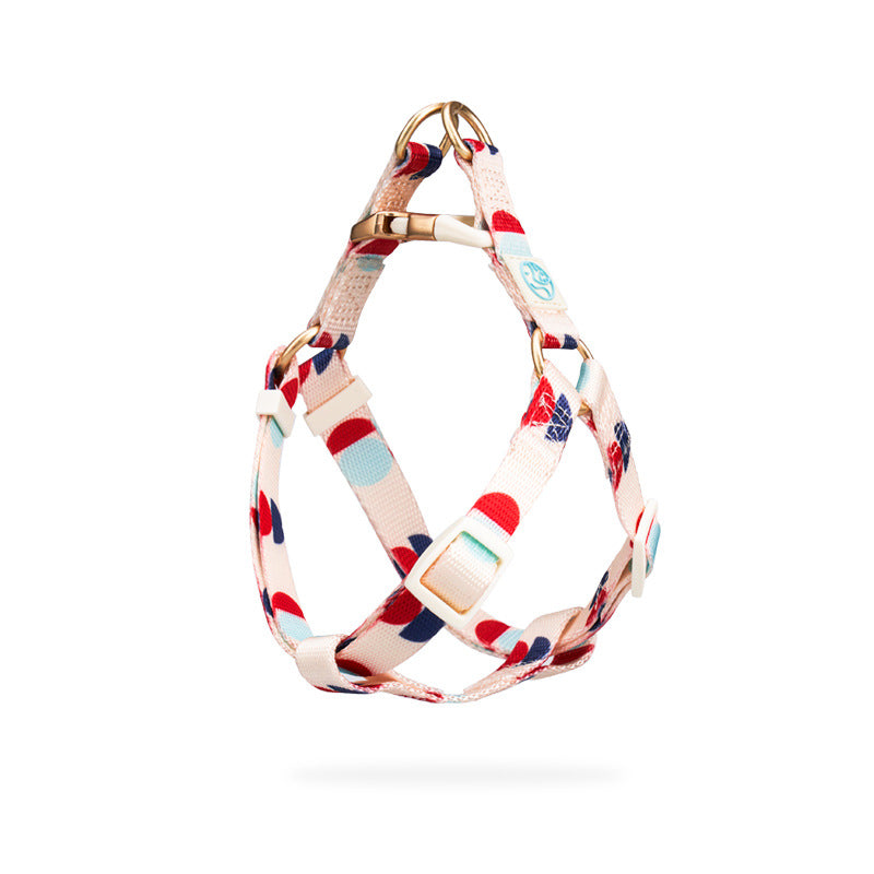 HKM-6214717 Y-Shaped Nylon Chest Strap Leash for Small Dogs - Adjustable Fit with Zinc Alloy Hook