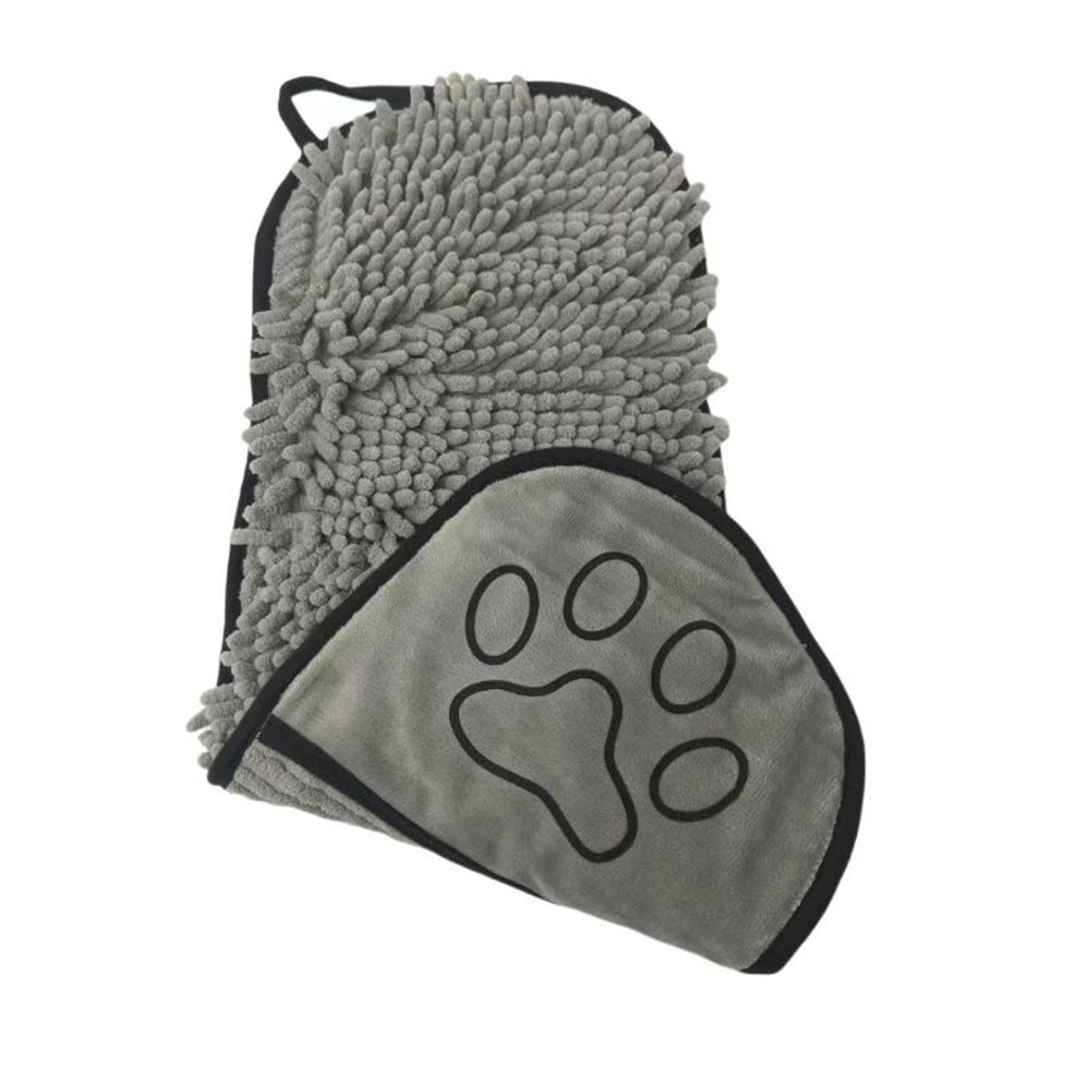 HKM-6215101 Chenilla Pet Bath Towel for Dogs and Cats - Quick-Dry Water Absorbent Towel, 53x22cm