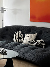 HKM-621523 Checkerboard Cotton Pillow for Modern Home Decor - Square Shape, Various Styles, Includes Filling