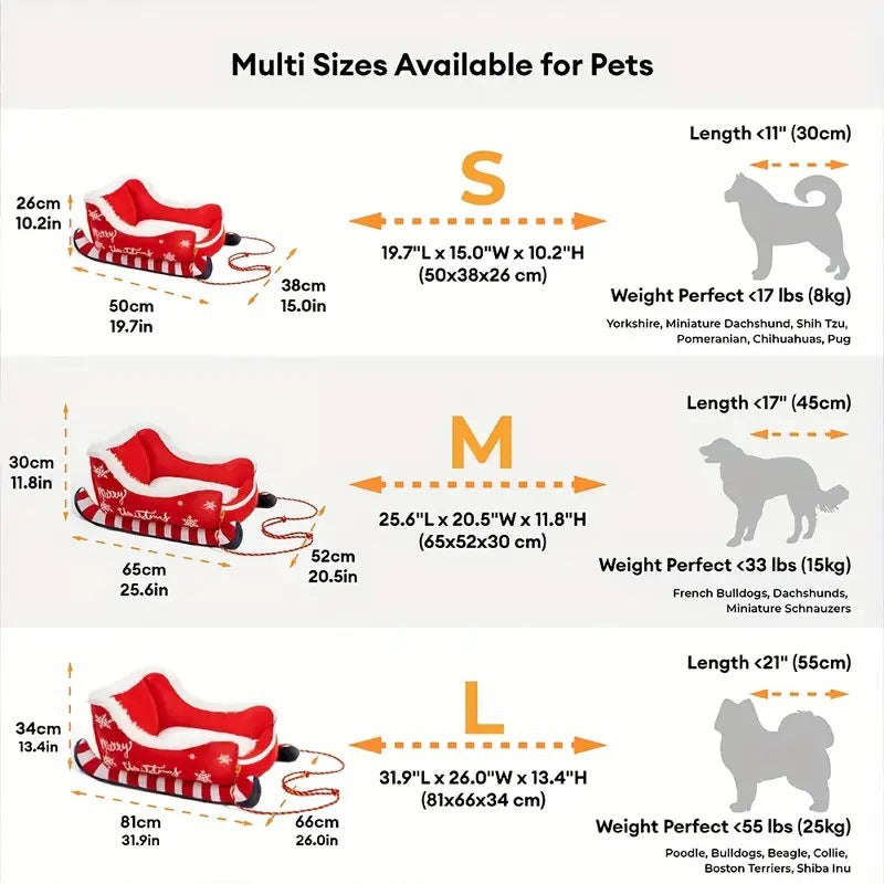 HKM-6215485 Red Elk Sled Nest Pet Bed for Dogs - Available in Small and Medium Sizes