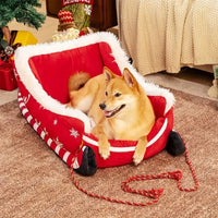 HKM-6215485 Red Elk Sled Nest Pet Bed for Dogs - Available in Small and Medium Sizes