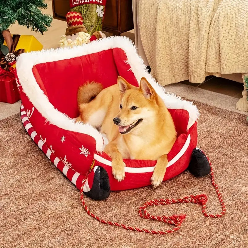 HKM-6215485 Red Elk Sled Nest Pet Bed for Dogs - Available in Small and Medium Sizes