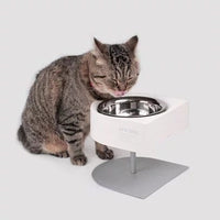 HKM-6215613 Versatile Camping Bowl for Cats and Dogs with Dish Rack - Khaki, Navy Blue, White