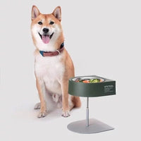 HKM-6215613 Versatile Camping Bowl for Cats and Dogs with Dish Rack - Khaki, Navy Blue, White