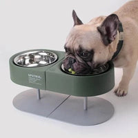 HKM-6215613 Versatile Camping Bowl for Cats and Dogs with Dish Rack - Khaki, Navy Blue, White
