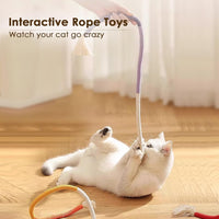 HKM-6216893 Cotton Rope Interactive Cat Toy with Silvervine for Health and Dental Care, 27.6 Inches