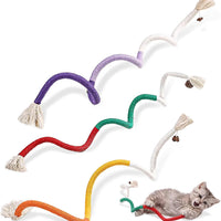 HKM-6216893 Cotton Rope Interactive Cat Toy with Silvervine for Health and Dental Care, 27.6 Inches