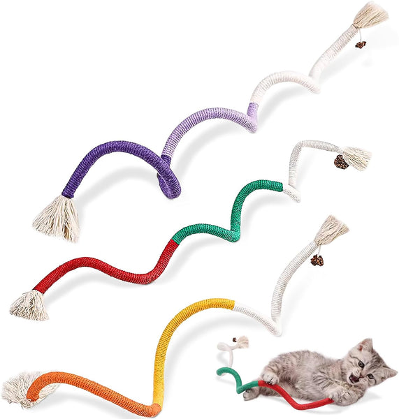 HKM-6216893 Cotton Rope Interactive Cat Toy with Silvervine for Health and Dental Care, 27.6 Inches