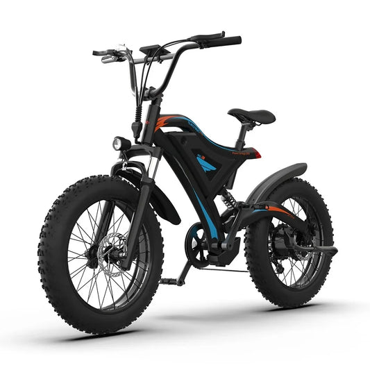 HKM-621715 20-Inch Fat Tire Full Suspension E-Mountain Bike 48V 500W Lithium Battery 15AH Rear Hub Motor