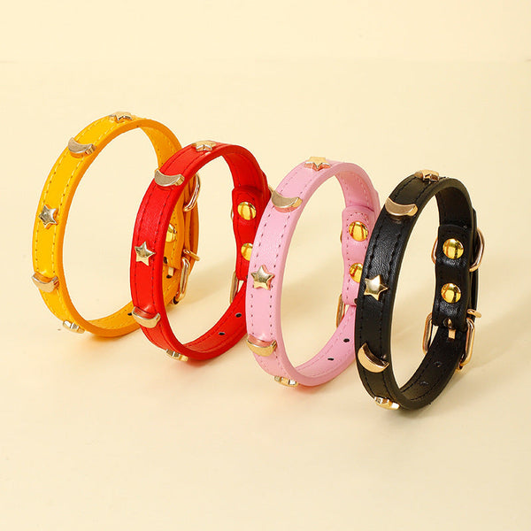 HKM-6217405 Star Moon Anti-Bite Pet Collar in Monochrome Colors for All Seasons