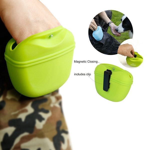 HKM-6218685 Portable Dog Training Waist Bag for Treats and Snacks - Lightweight Silicone Food Storage Pouch