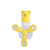 HKM-6219197 Interactive Cat Toy with Light and Sound - Multi-Function Rotating Feeder in Blue, Yellow, Off-White, Pink