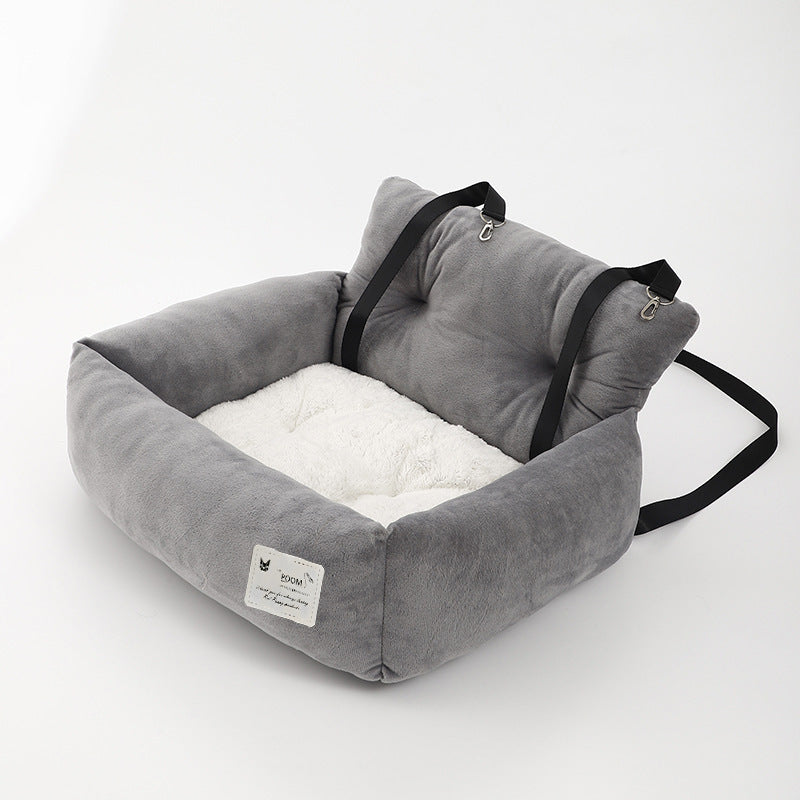 HKM-6219453 Universal Pet Car Nest - Gray Cloth Dog Bed, Large (53*42*29 cm) & Small (44*35*27 cm)
